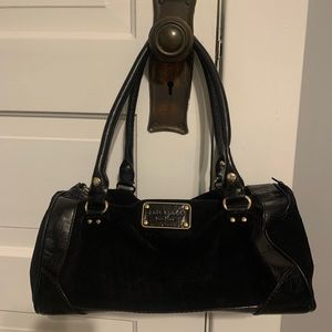 Kate Spade Leather & Felt Barrel Bag